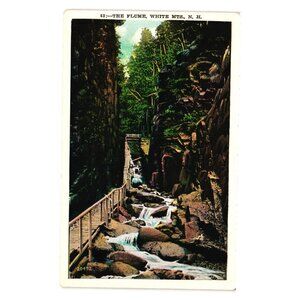 Antique Vintage Postcard The Flume White Mountains NH Scenic Artwork Nature